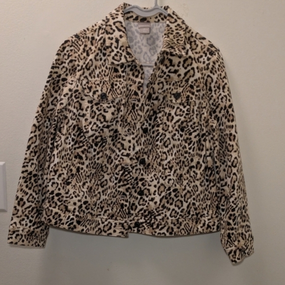 Chico's Animal Print Jean Jacket - Picture 6 of 16